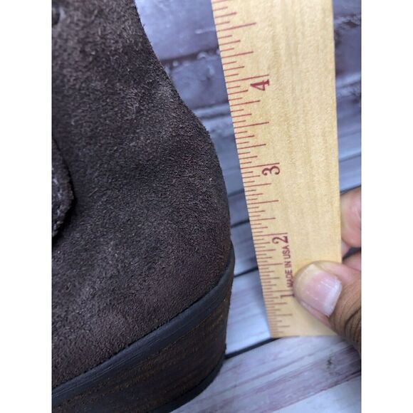 Josef Seibel Brown Suede Leather Side Zip Ankle Booties Heel Boots Women Sz 36EU - Picture 13 of 16